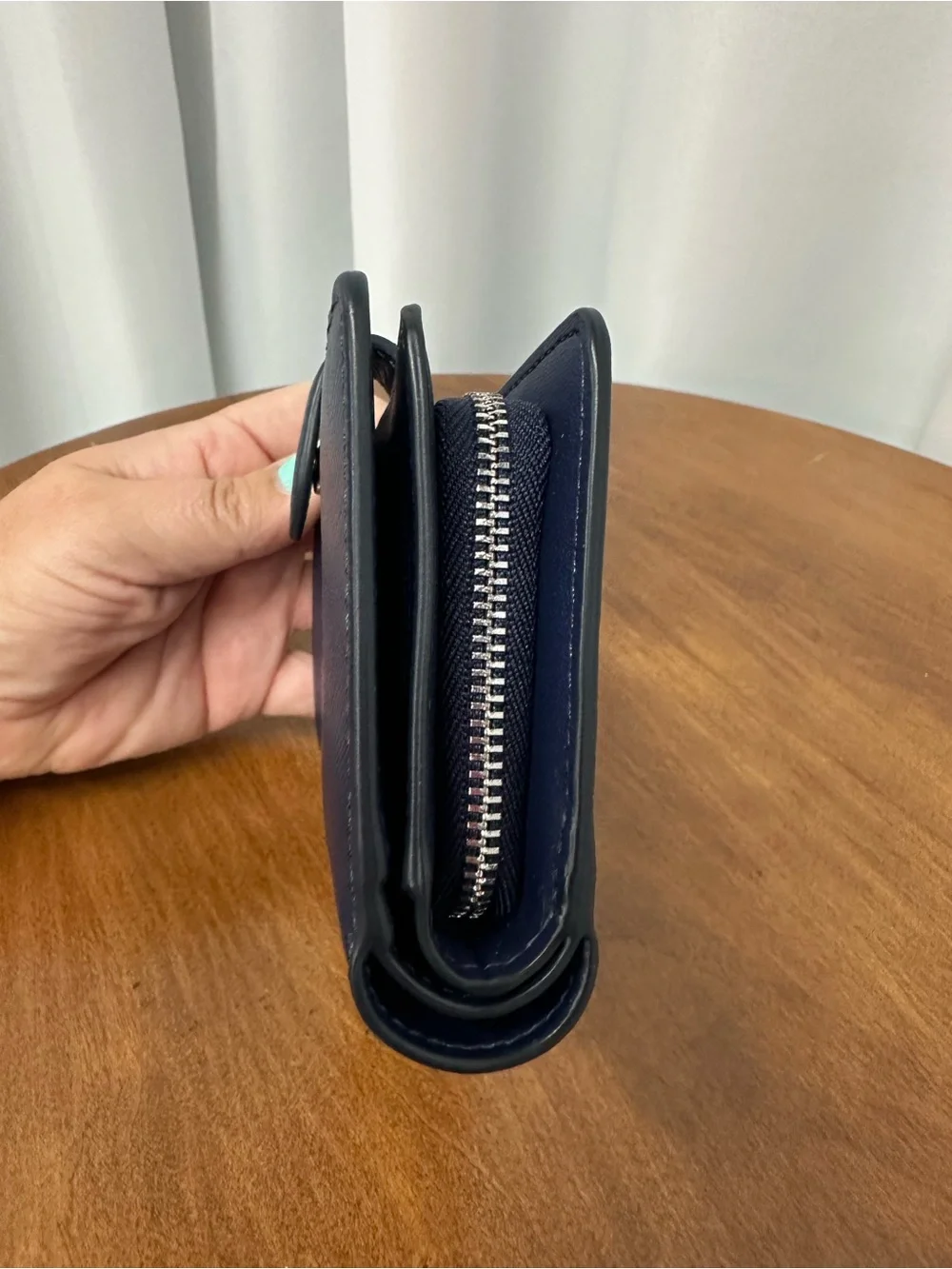 kate spade Madison bifold navy compact wallet